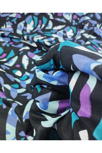 Kumaş Parça Cotton Voile in Black Blue Green Colors Width: 130
