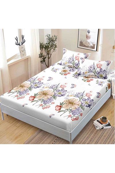 Patul FINET Bed Cover with Elastic + 2 Pillowcases, Pucioasa, Double Bed 180x200