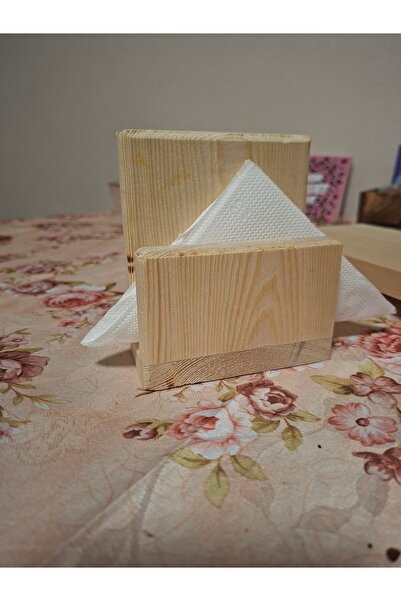 Naturiela Doğal Çam Ahşap Peçetelik – Verniksiz, El Yapımı, 10x5 cm