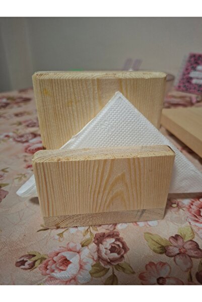 Naturiela Doğal Çam Ahşap Peçetelik – Verniksiz, El Yapımı, 10x5 cm