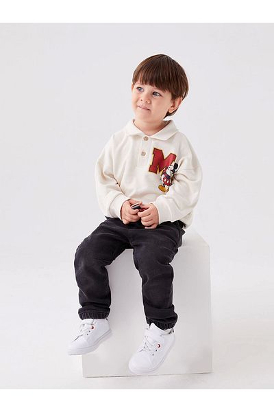 LC Waikiki Lcw Baby Anthracite Waist Elastic Basic Baby Boy Jean Trousers