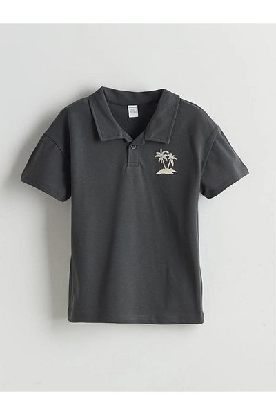 LC Waikiki Lcw Kids Anthracite Printed Boys T-Shirt and Shorts Pack of 2