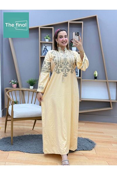 Genrics Embroidered reception jalabiya made of light and soft linen fabric that gives you a feeling of comfort and freshness