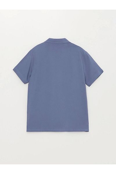 LC Waikiki Lcw Kids Blue Basic Short Sleeve Boy's Shirt