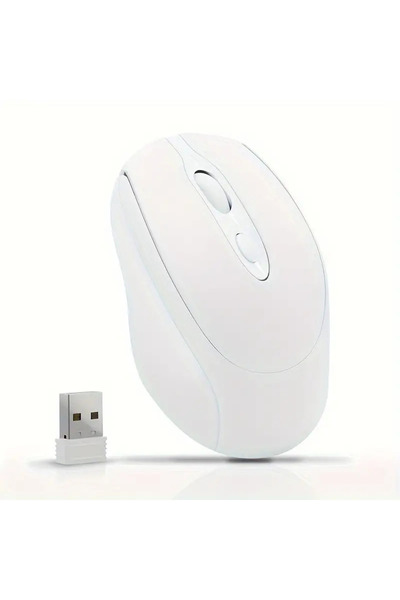 starnewstore 🖱️ 1200 DPI Şarjlı Bluetooth + 2.4GHz Kablosuz Mouse | Type-C Girişli, Sessiz, Beyaz Wireless
