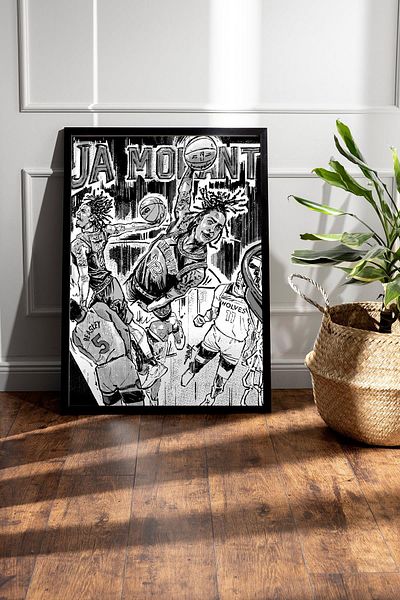 Saturn Pictură înrămată Ja Morant - Poster de baschet NBA