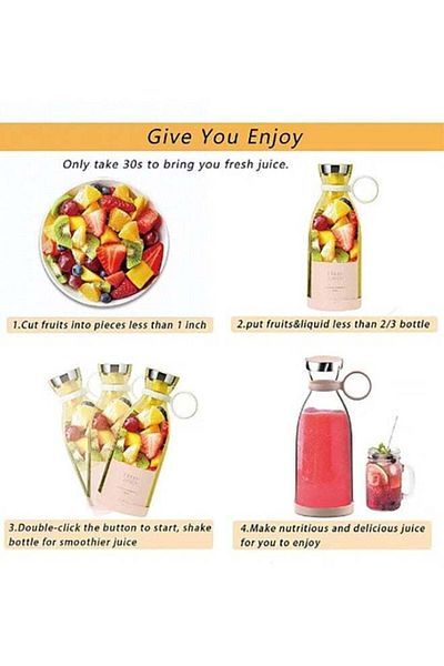 COOYA Portable Blender Cup Electric USB Juicer Mini Portable Milkshake and Smoothie Blender