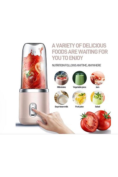 COOYA Mini Blender, Rechargeable Blender with 6 Blades, Portable Smoothie Mixer for Home Office Gym (Pink)