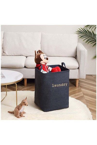 COOYA Rectangle Laundry Basket Blue 35x35x50cm