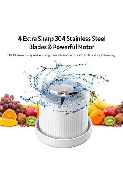 COOYA Portable Mini Fast Blender, Juicer Cup with Wireless Charging 4 Blades, for Smoothie Milkshake Juice
