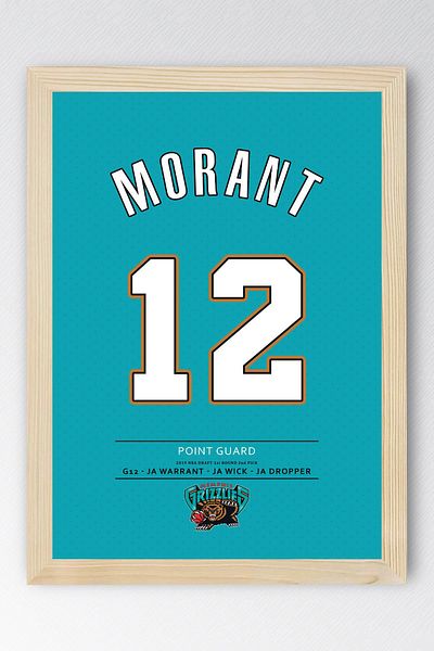 Saturn Tricou Ja Morant cu cadru - Memphis Grizzlies NBA Jersey