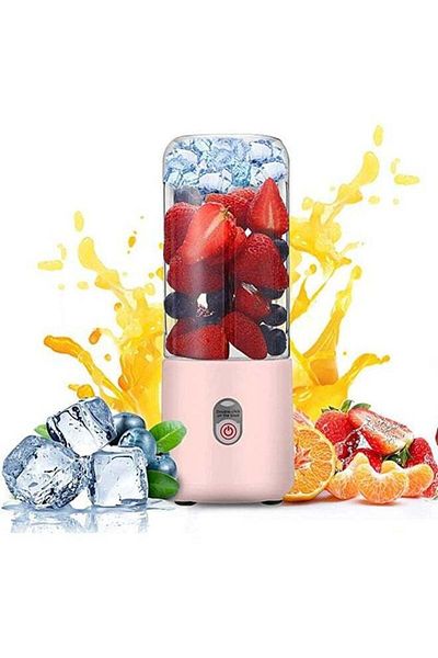 COOYA Mini Blender, Rechargeable Blender with 6 Blades, Portable Smoothie Mixer for Home Office Gym (Pink)