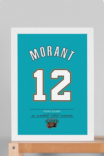 Saturn Tricou Ja Morant cu cadru - Memphis Grizzlies NBA Jersey