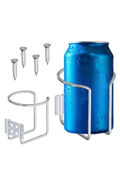 COOYA 2PCS Wall Mounted Cup Holder,Stainless Steel Universal Drink Holders,Suitable for Boat,Truck