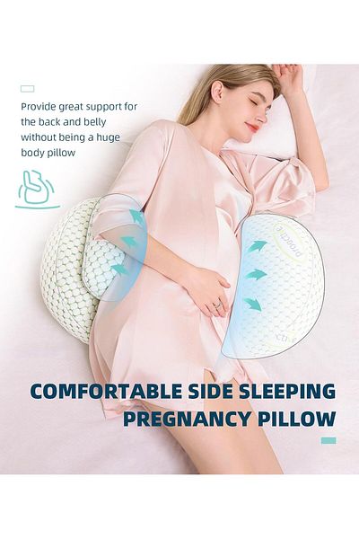 COOYA Pregnancy Pillows for Sleeping, Maternity Pillow with Detachable Adjustable Pillow Cover (Green)