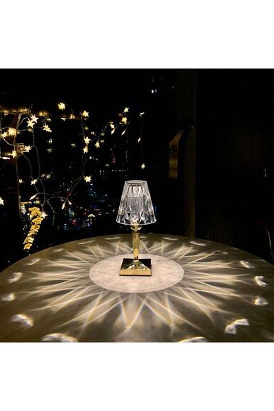 COOYA Crystal Diamond Table Lamp Gold 23X13X13cm