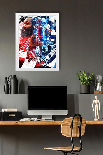 Saturn Pictură înrămată de James Harden - Pictură poster NBA de baschet