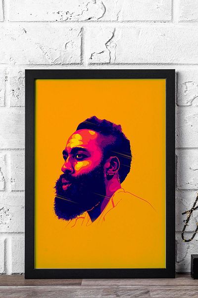 Saturn Pictură înrămată de James Harden - Pictură poster NBA de baschet