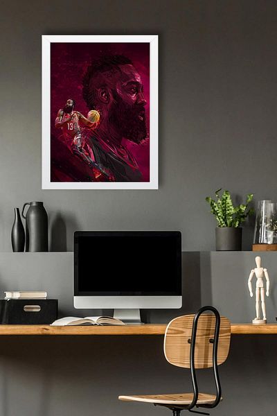 Saturn Pictură înrămată de James Harden - Pictură poster NBA de baschet