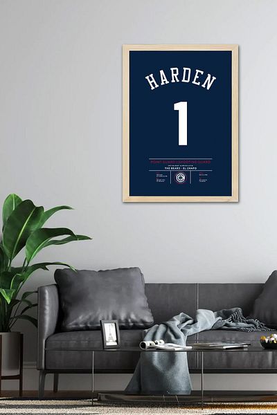 Saturn James Harden Jersey Framed Painting - Nba Los Angeles Clippers Jersey