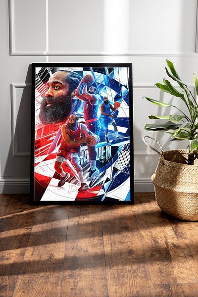 Saturn Pictură înrămată de James Harden - Pictură poster NBA de baschet
