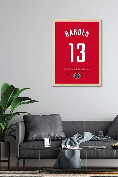 Saturn Tricou James Harden cu cadru - Tricou NBA Houston Rockets