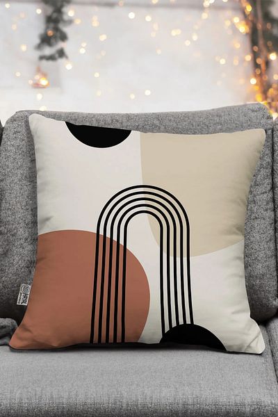 Pillow Dream Bohemian Boho Themed Leaf Patterned 4-Piece Sofa Pillow Throw Pillow Cover Set in Orange and Yellow Colors