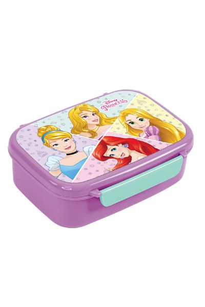 First Kid Princess Rectangular Lunch Box for Kids Purple and Blue 765ml