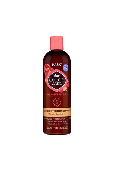 HASK Rose Oil & Peach Color Care Shampoo 355ml – Sulfate-free, Color Protection
