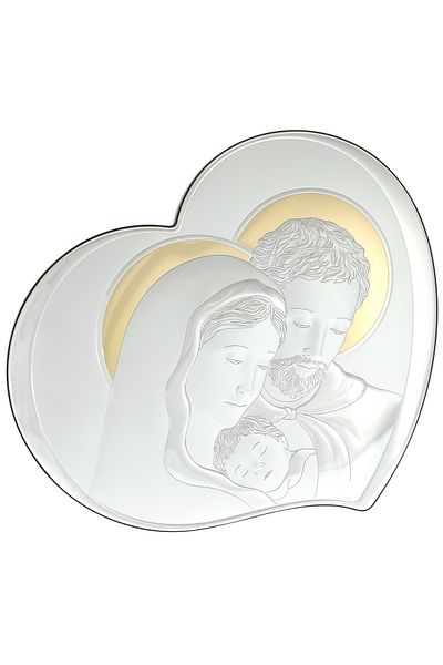 GiftExpress Icoana inima Sfanta Familie argintata 34cm