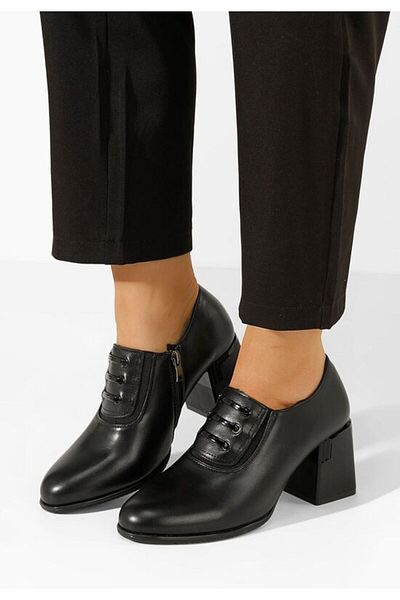 B T Shoes Pantofi cu toc gros Marleena negri
