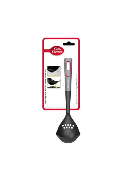 BETTY CROCKER Durable Nylon Soup Ladle with Thermoplastic Rubber Handle