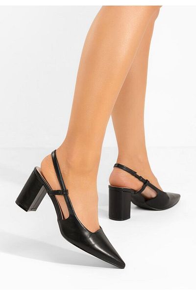 B T Shoes Pantofi cu toc gros Barria negri