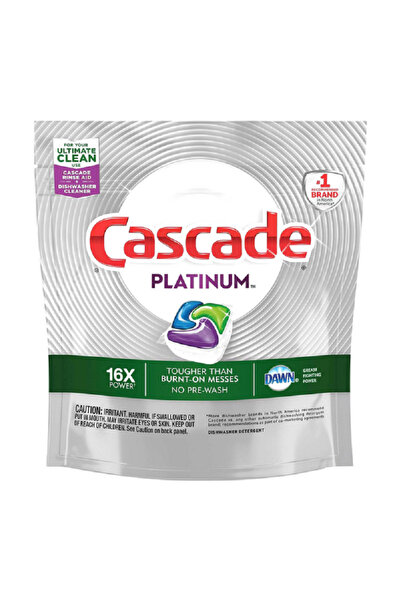 Cascade كبسولات منظف غسالة الأطباق بلاتينيوم برائحة منعشة، خالية من المتاعب و...