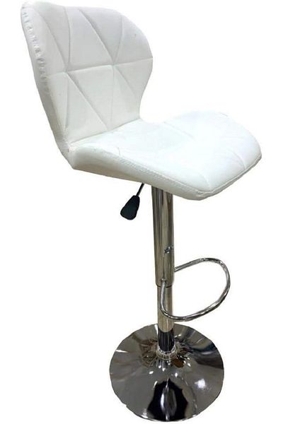 rexa White Adjustable Swivel Bar Stool – Modern Seating for Kitchen & Home Bar