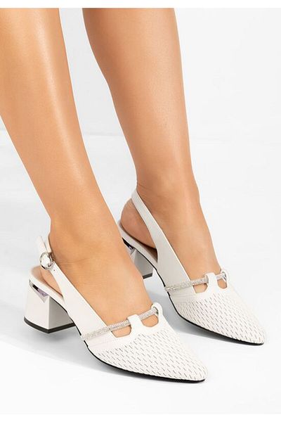 B T Shoes Pantofi slingback Radiancia albi