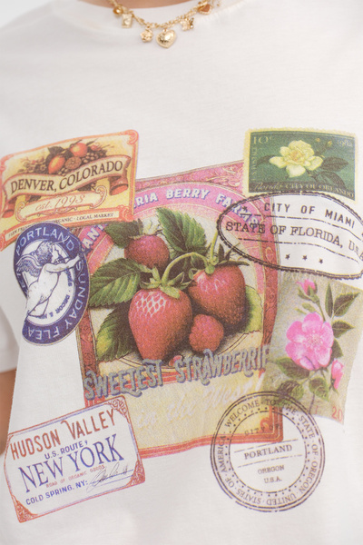 Addax Τυπωμένο κοντομάνικο μπλουζάκι P10479