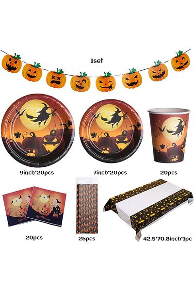 Formory party tableware set, cardboard, multicolor, 107 pieces
