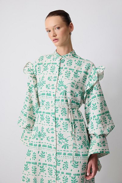 Touché Privé Linen Textured Patterned Dress