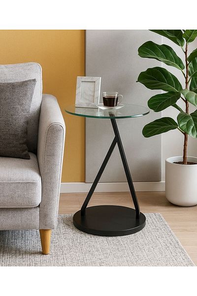 private house Clear glass side table