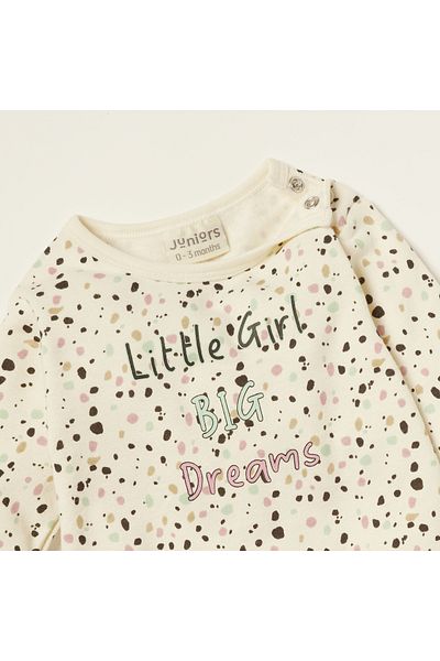 Juniors Printed Sleepsuit With Round Neck And Long Sleeves