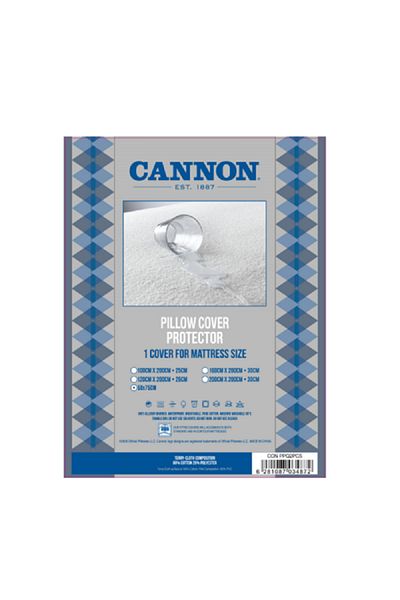 Cannon 2-Piece Waterproof Pillow Cover Protector Set White 50 x 75cm