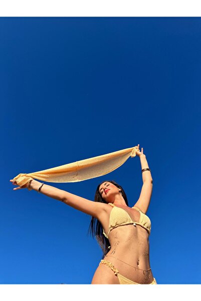 perast co Amalfi Sarı 3'lü Takım Brazilian Bikini Set