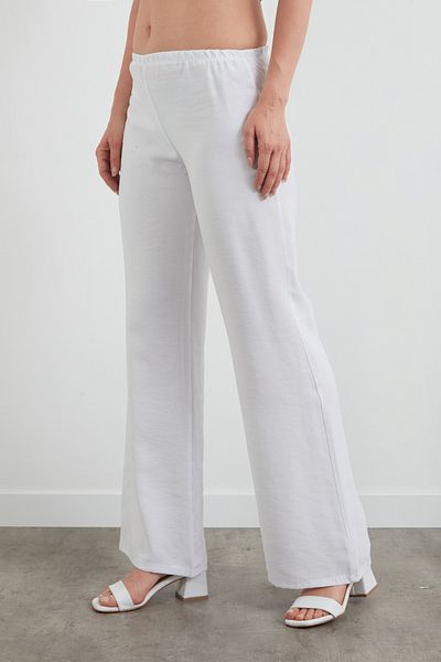 Fulla Moda Pantaloni Palazzo modal cu talie joasă cu talie elastică
