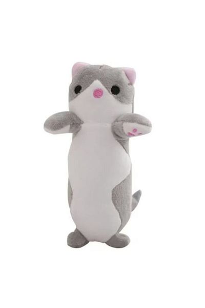 OEM Plush toy, Cat, key chain type, gray/white, 16 cm