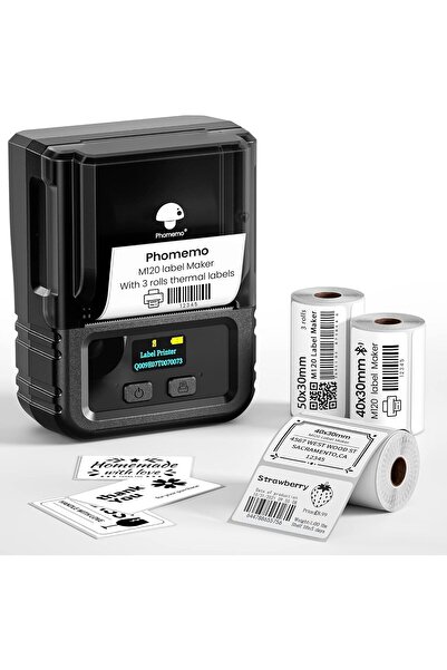 Phomemo ماكينة صنع الملصقات M120 - طابعة ملصقات الباركود
