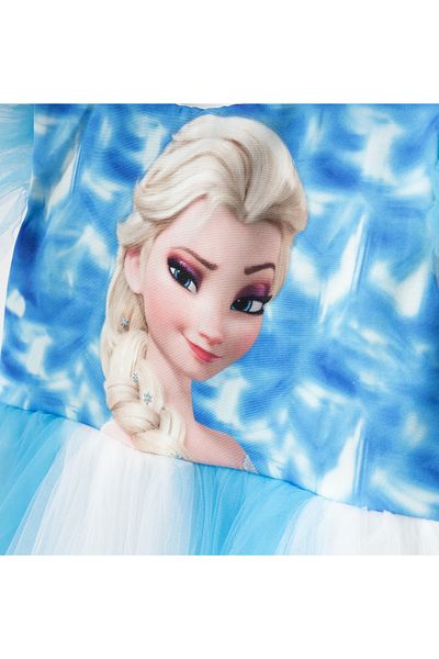 My Lusa baby wear Elsa Printed Crowned Girl Evening Dress