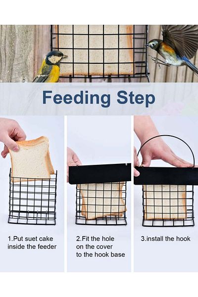 ALaPon hanging bird feeder, metal, black, 13 x 10 x12 cm