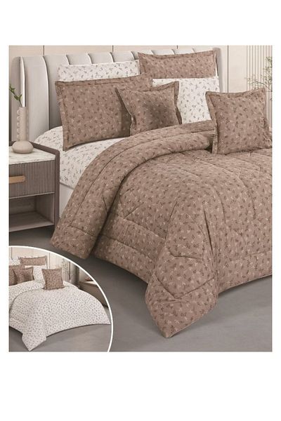 smart home Double-sided comforter set, 8-piece comforter with comfortable inner filling, 8-piece double comforter fits two people's beds