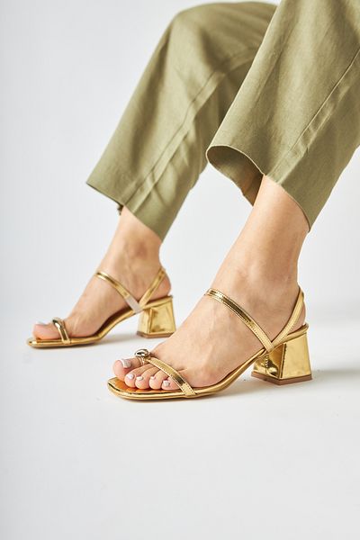 Limoya Sandale de damă Selenya Flip Flops aurii cu detaliu de cataramă